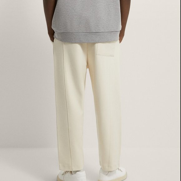 ZARA MAN ECRU TECHNICAL FABRIC PLEATED JOGGER EFFECT PANT TROUSERS $69.90 - Picture 4 of 9